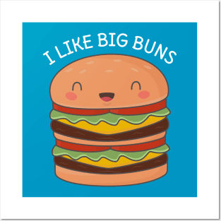 Kawaii Big Burger Pun T-Shirt Posters and Art